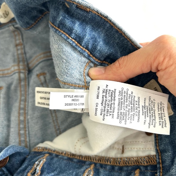 Madewell 10" High-Rise Button Front Blue Denim Skinny Jeans - Picture 6 of 11